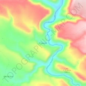 El Capulanの地形図、標高、地勢