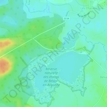 Le Grand Normandの地形図、標高、地勢