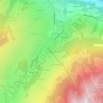 La Demi-Luneの地形図、標高、地勢