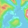 Erfjordの地形図、標高、地勢