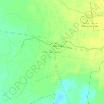 Zamora Caletónの地形図、標高、地勢