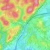 Glen Alpinの地形図、標高、地勢