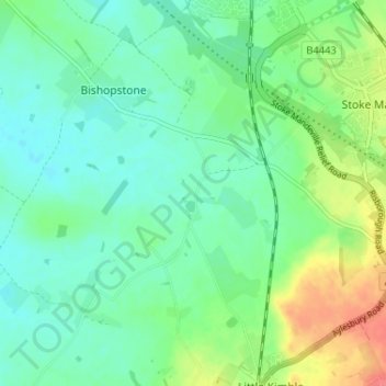 Marshの地形図、標高、地勢