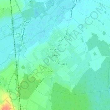 Chazautの地形図、標高、地勢