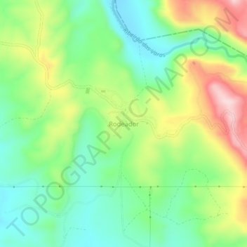Rodeadorの地形図、標高、地勢