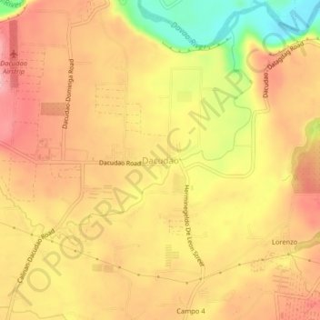 Dacudaoの地形図、標高、地勢
