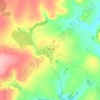 Gorsgochの地形図、標高、地勢