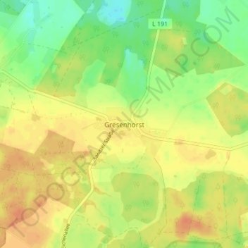Gresenhorstの地形図、標高、地勢