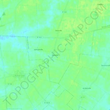 Allonvilleの地形図、標高、地勢