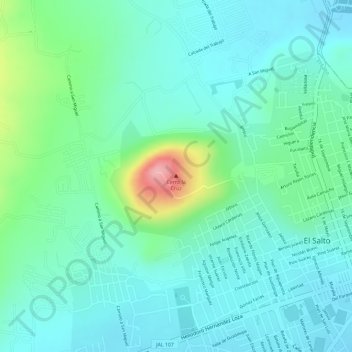 Cerro la Cruzの地形図、標高、地勢