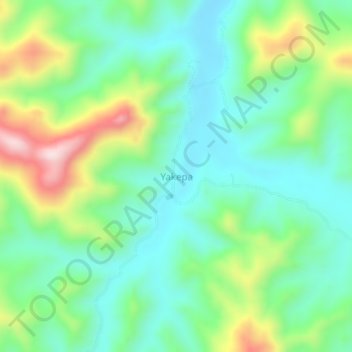 Yakepaの地形図、標高、地勢