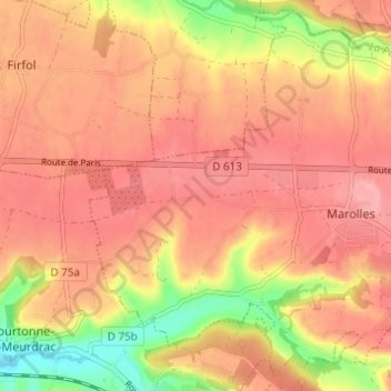La Fosseの地形図、標高、地勢