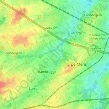 Egemの地形図、標高、地勢