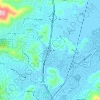 Las Gallinasの地形図、標高、地勢