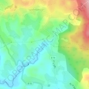 Kumiの地形図、標高、地勢