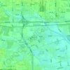 庑殿二村の地形図、標高、地勢