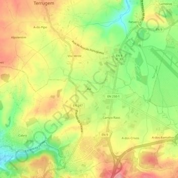 Ralの地形図、標高、地勢