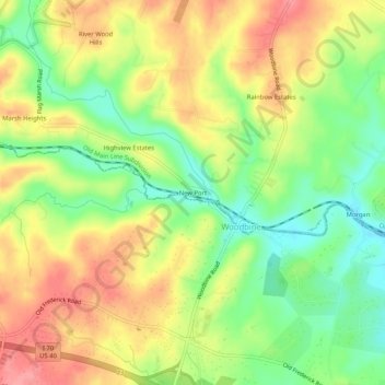 New Portの地形図、標高、地勢
