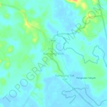 Kampung Ibokの地形図、標高、地勢