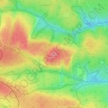 Rauher Jakobの地形図、標高、地勢