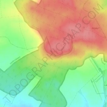 Domburgの地形図、標高、地勢