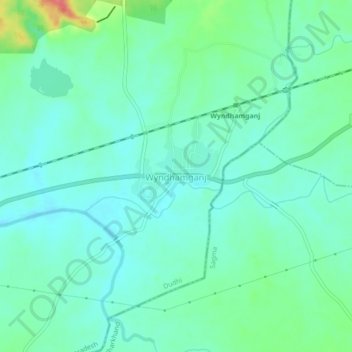 Wyndhamganjの地形図、標高、地勢
