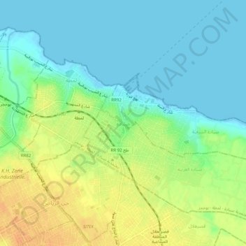 Sayadaの地形図、標高、地勢