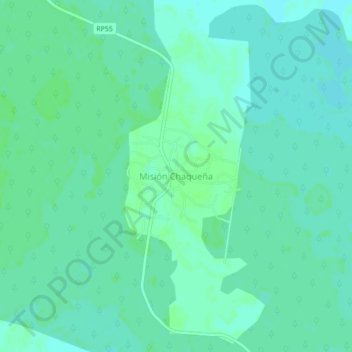 Misión Chaqueñaの地形図、標高、地勢