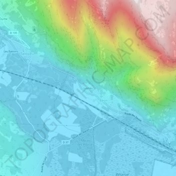 Luyrieuの地形図、標高、地勢