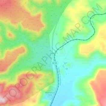 Crozierの地形図、標高、地勢