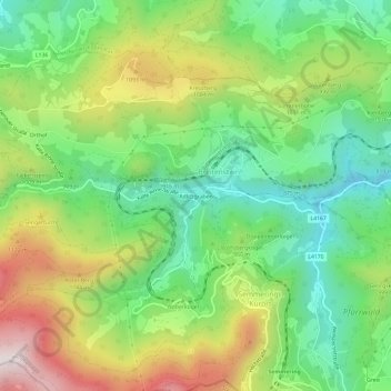 Adlitzgrabenの地形図、標高、地勢