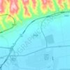 东于镇の地形図、標高、地勢