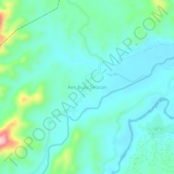 Aek Buru Selatanの地形図、標高、地勢