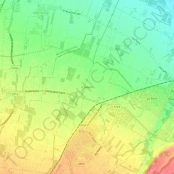 Il Follettoの地形図、標高、地勢