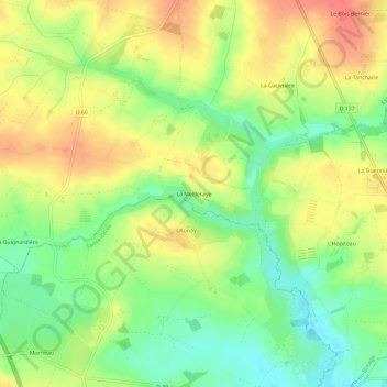 La Meillerayeの地形図、標高、地勢