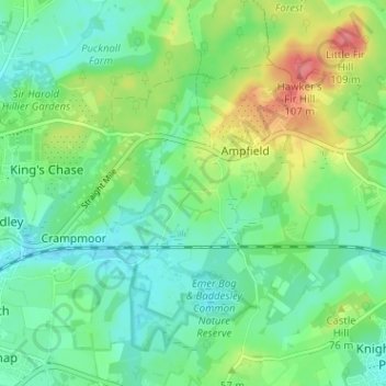 Gosportの地形図、標高、地勢