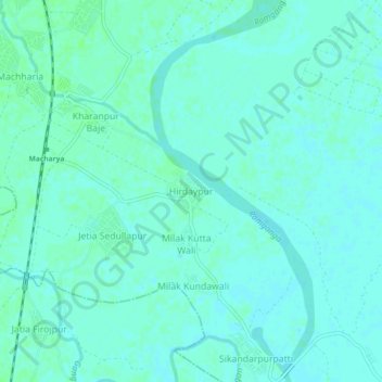 Hirdaypurの地形図、標高、地勢