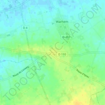 Haeghe Meulenの地形図、標高、地勢