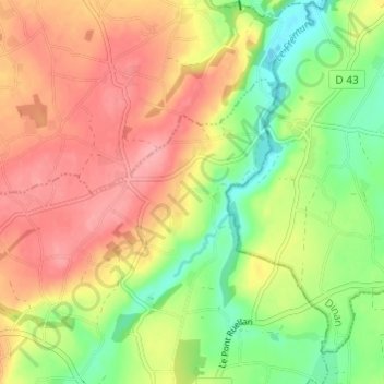Saint Briacの地形図、標高、地勢