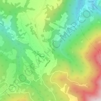 Valmorelの地形図、標高、地勢