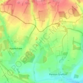 Clanvilleの地形図、標高、地勢