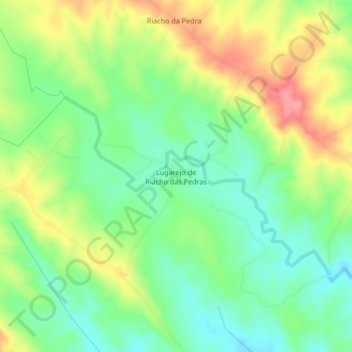 Lugarejo de Riacho das Pedrasの地形図、標高、地勢
