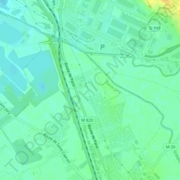Martreの地形図、標高、地勢