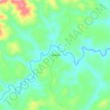 Cachoeiroの地形図、標高、地勢