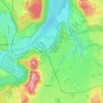 Lexeの地形図、標高、地勢