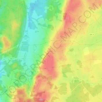 Bernbachの地形図、標高、地勢