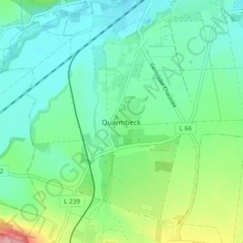 Quarmbeckの地形図、標高、地勢