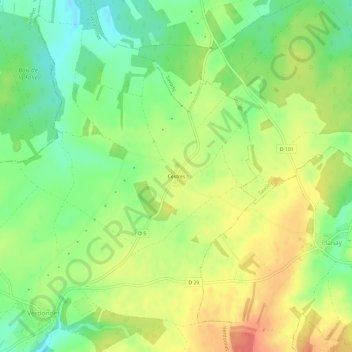 Cestresの地形図、標高、地勢