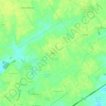 Epiezの地形図、標高、地勢