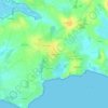 Quelescouetの地形図、標高、地勢